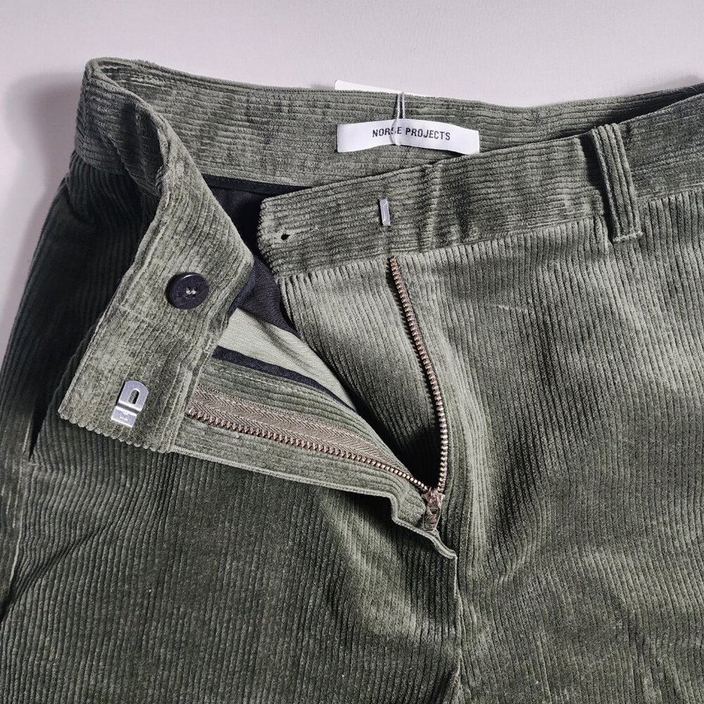 Norse Projects Jelena Cords Ivy Green Women's Size 34 Made in Italy - Picture 5 of 13